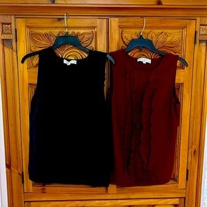 Two sleeveless for the price of one sweater type shirt loft, size medium, petite